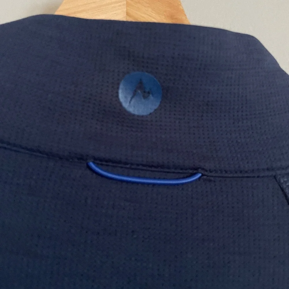 Marmot Pullover Mens XXL Blue Yellow 1/4 Zip Grid Fleece Pocket Gorpcore SCC-569